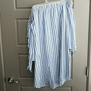 Chambray Off Shoulder Dress